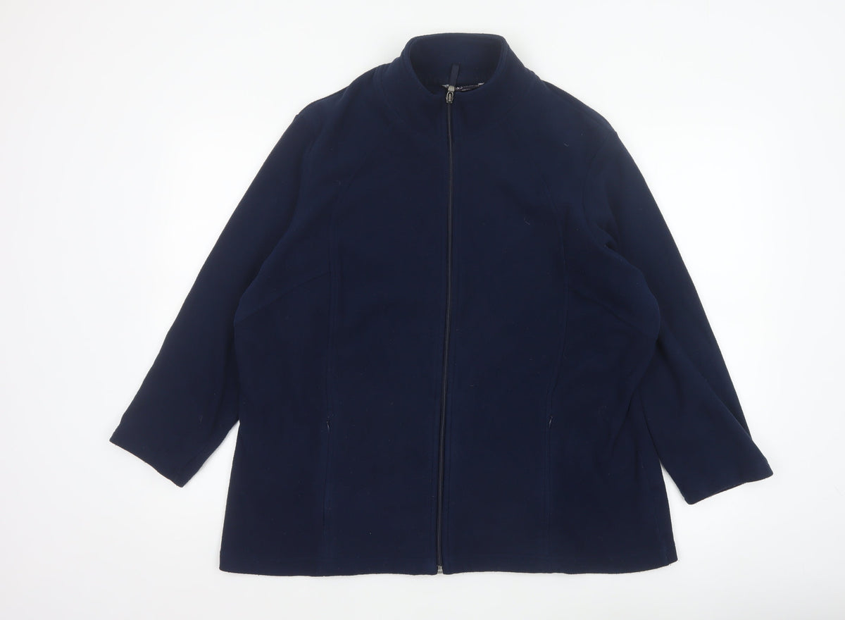 Marks and Spencer Women's Blue UK 20 Full Zip Fleece Jacket