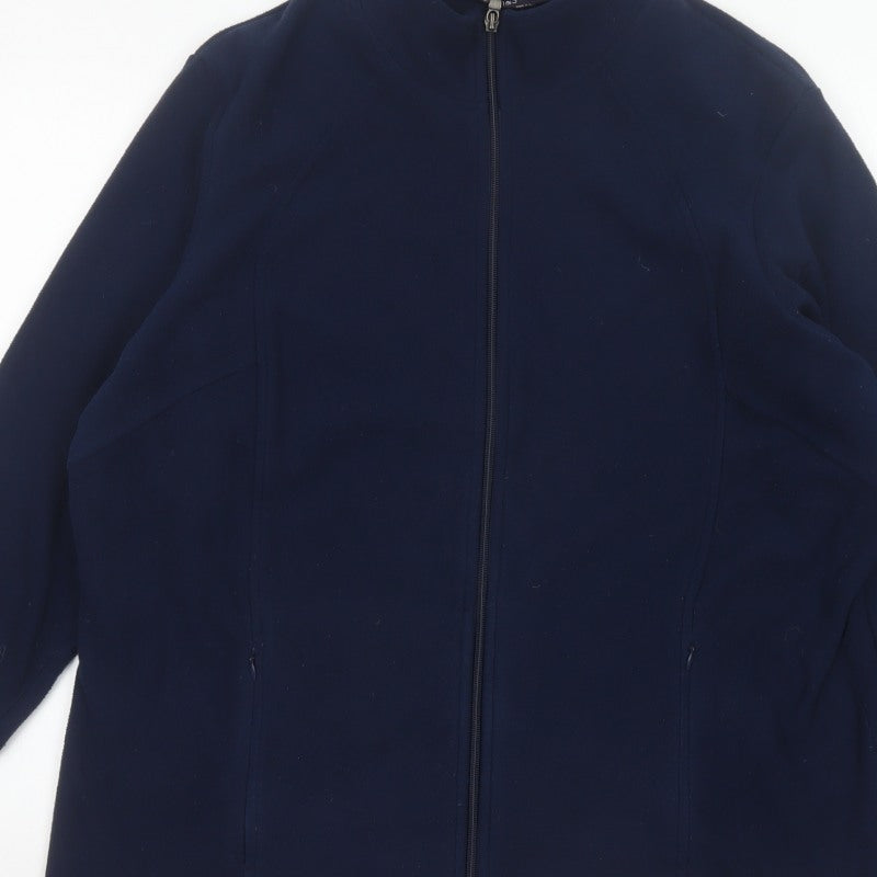 Marks and Spencer Women's Blue UK 20 Full Zip Fleece Jacket
