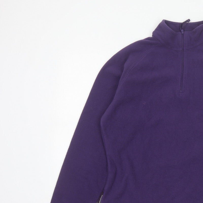 Mountain Warehouse Women Purple UK 14 1/4 Zip Fleece Sweatshirt