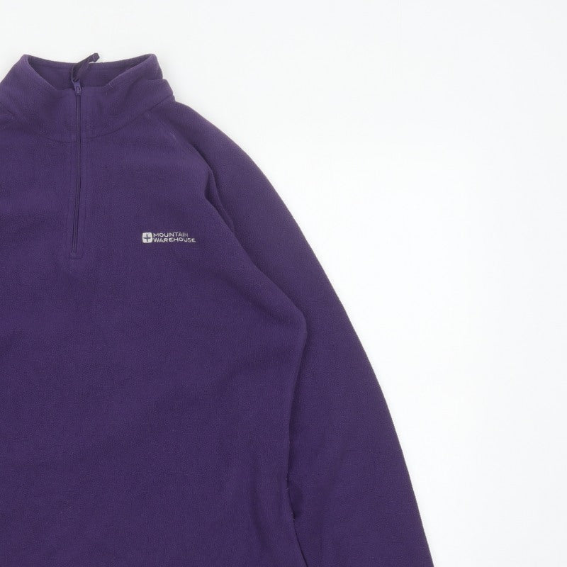 Mountain Warehouse Women Purple UK 14 1/4 Zip Fleece Sweatshirt