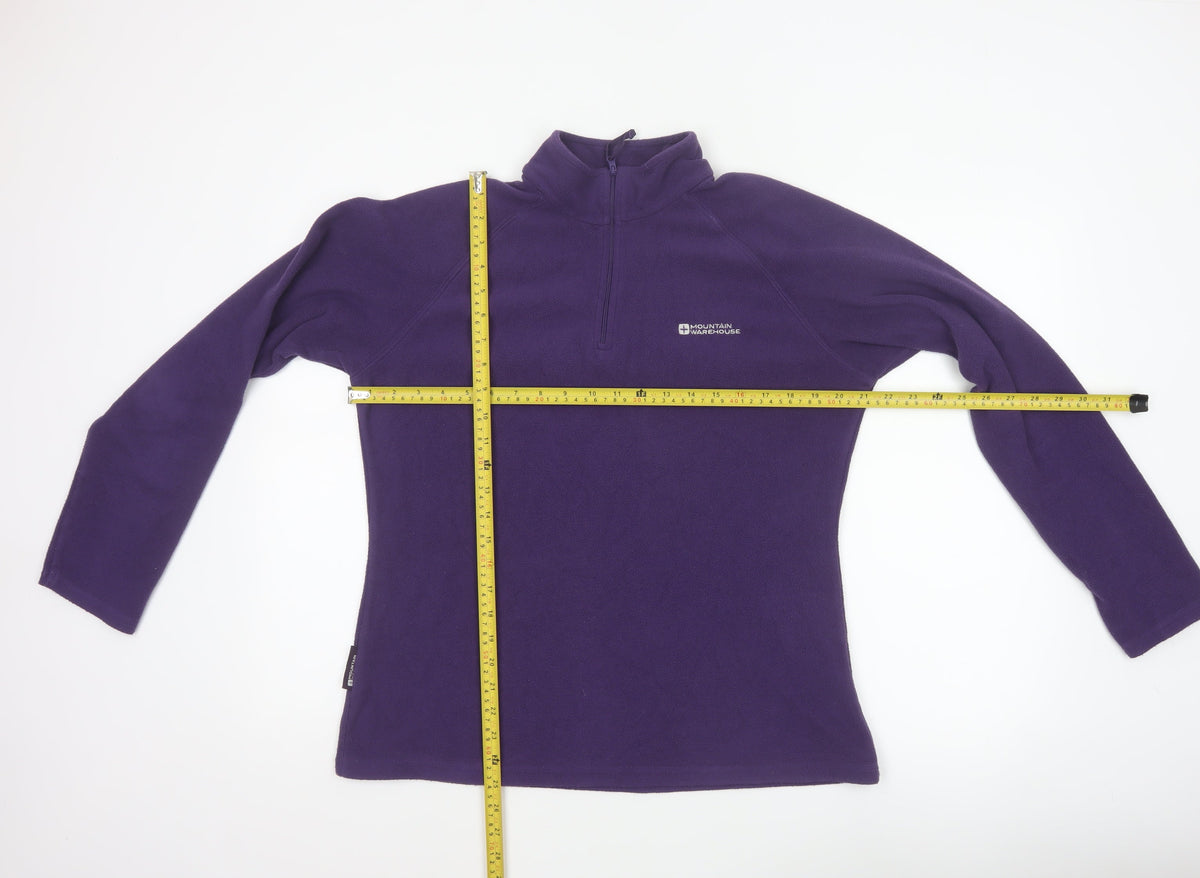Mountain Warehouse Women Purple UK 14 1/4 Zip Fleece Sweatshirt