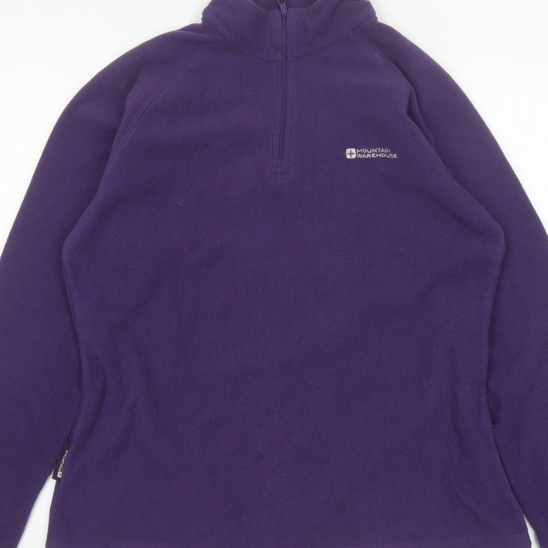 Mountain Warehouse Women Purple UK 14 1/4 Zip Fleece Sweatshirt