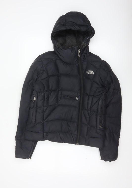 The North Face Women’s Black S Hooded Puffer Jacket Logo