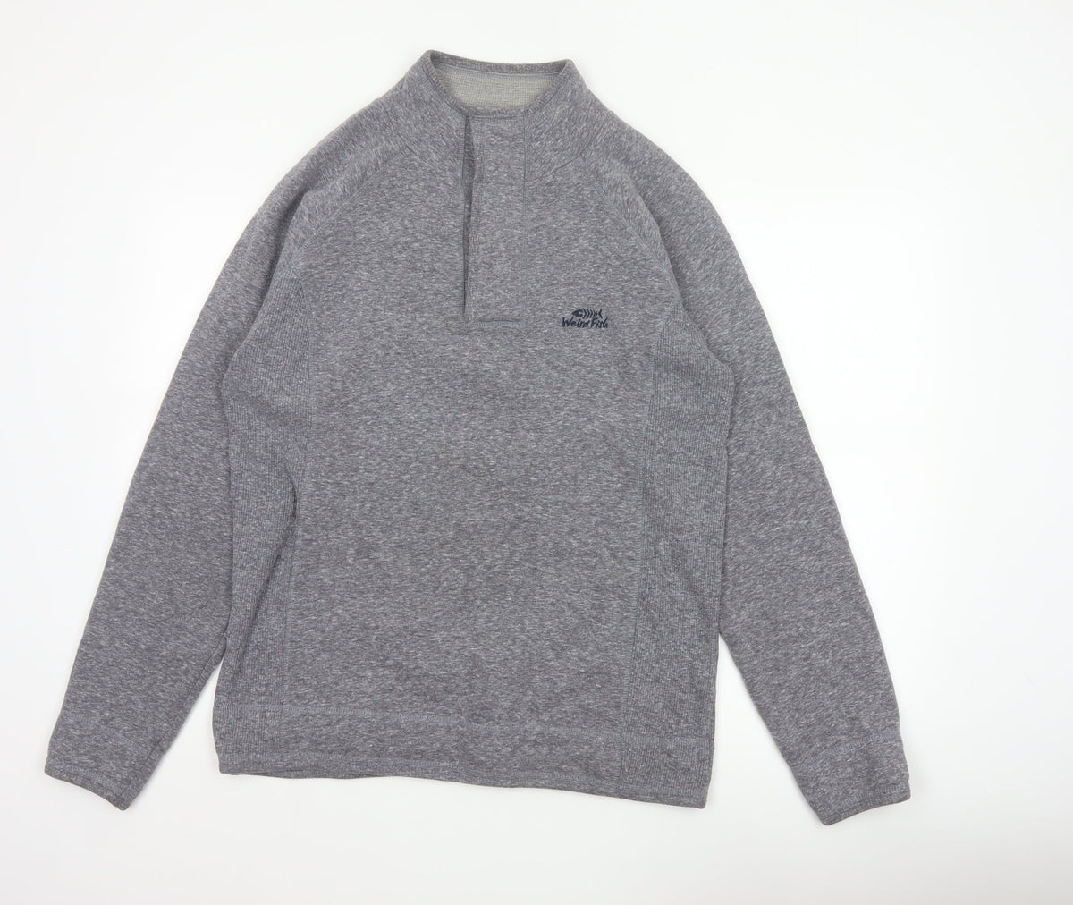 Weird Fish Men’s Grey M 1/4 Zip High Neck Logo Sweatshirt Pullover
