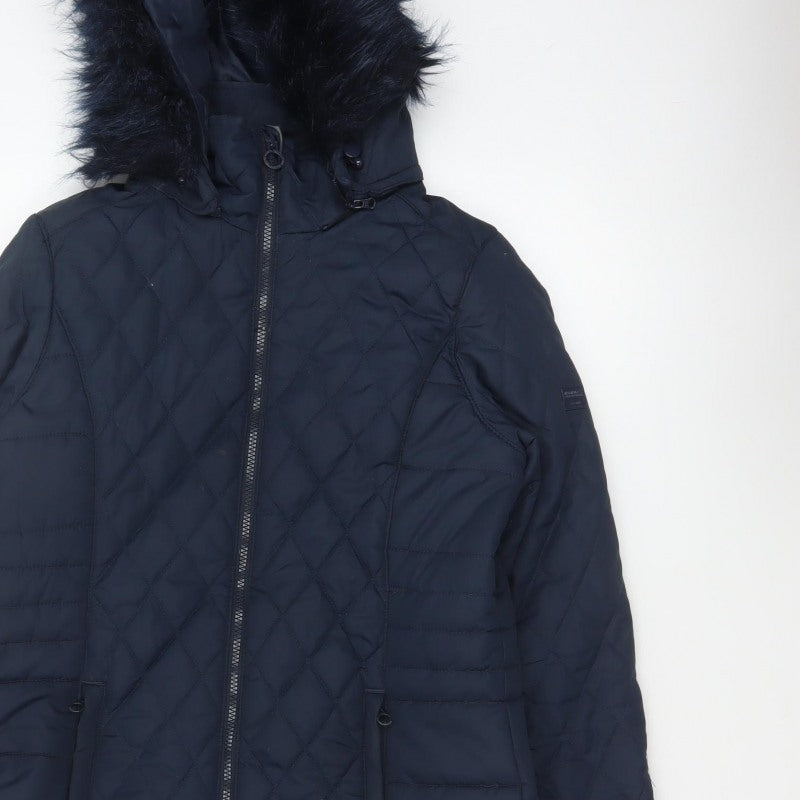 Regatta Women’s Blue UK 12 Quilted Faux Fur Hood Puffer Coat