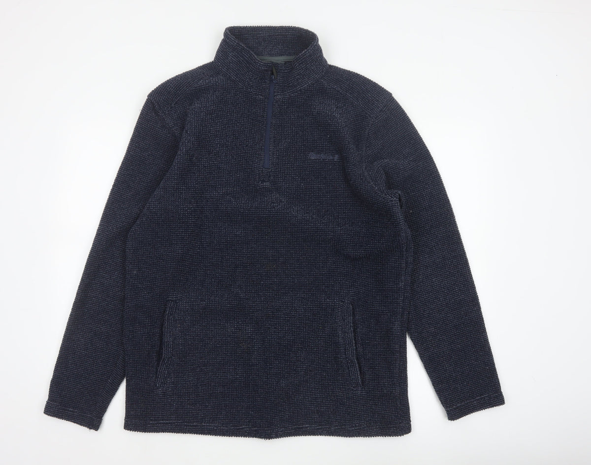 Peter Storm Men’s Blue M 1/4 Zip Fleece Sweatshirt Pockets