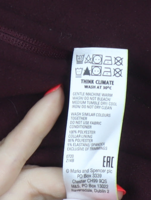 Marks & Spencer Men Red 3XL Fleece Full Zip Jacket Pockets