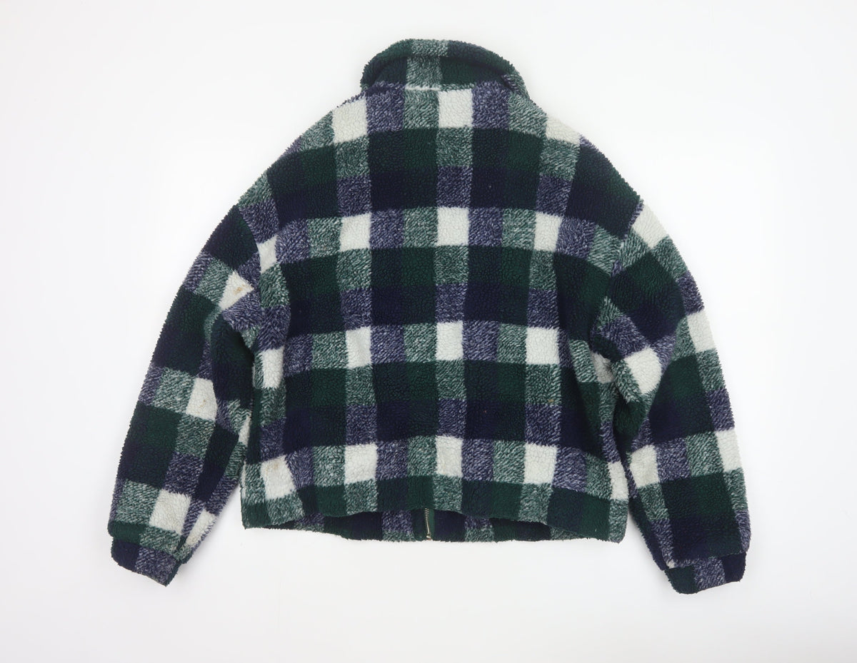 New Look Women’s Multicoloured Check Teddy Fleece Zip Jacket UK S