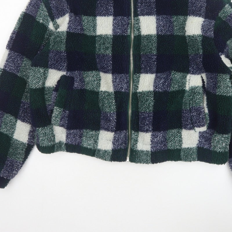 New Look Women’s Multicoloured Check Teddy Fleece Zip Jacket UK S