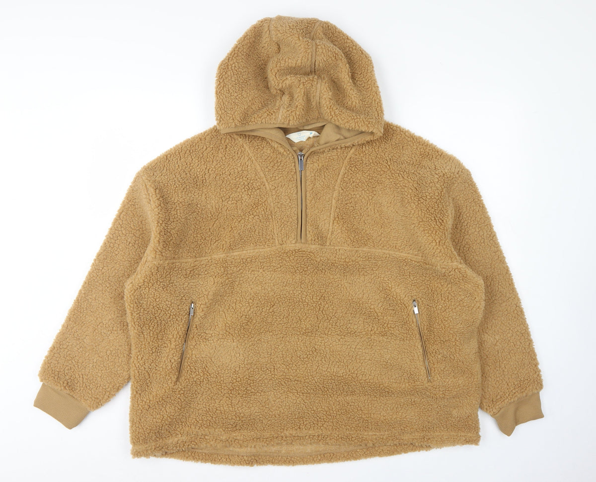 Primark Cares Women’s Beige M Teddy Fleece Half Zip Hoodie