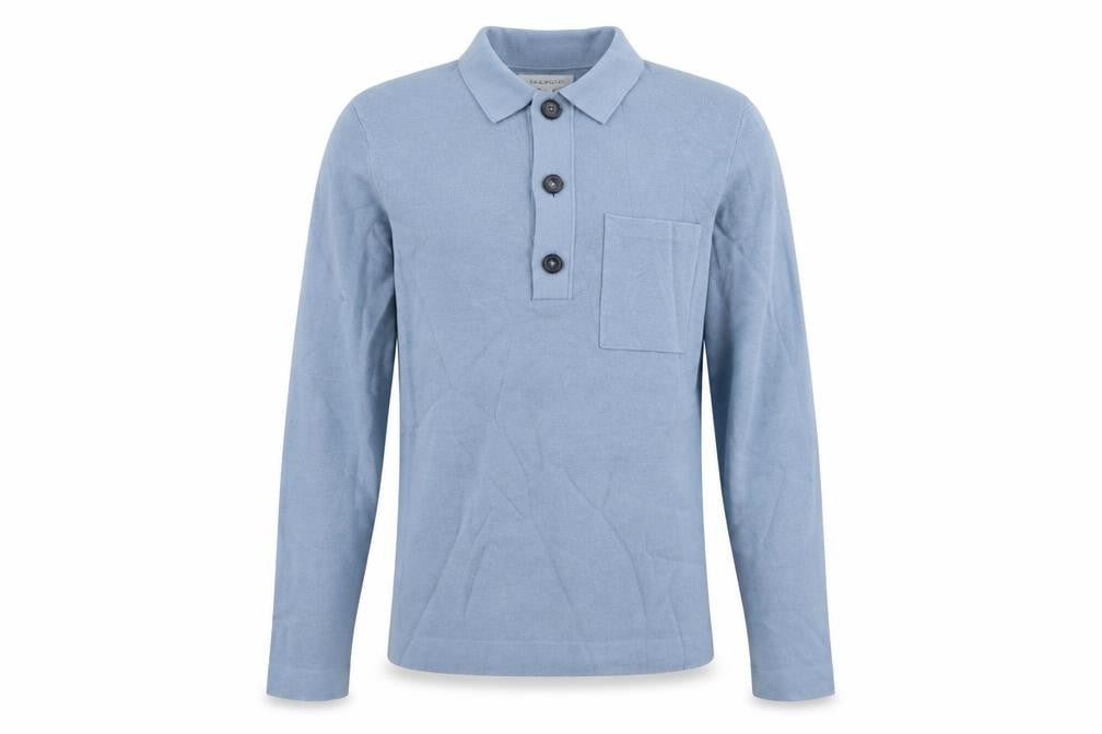 Autograph Men’s Blue M Henley Collared Knit Jumper Pocket