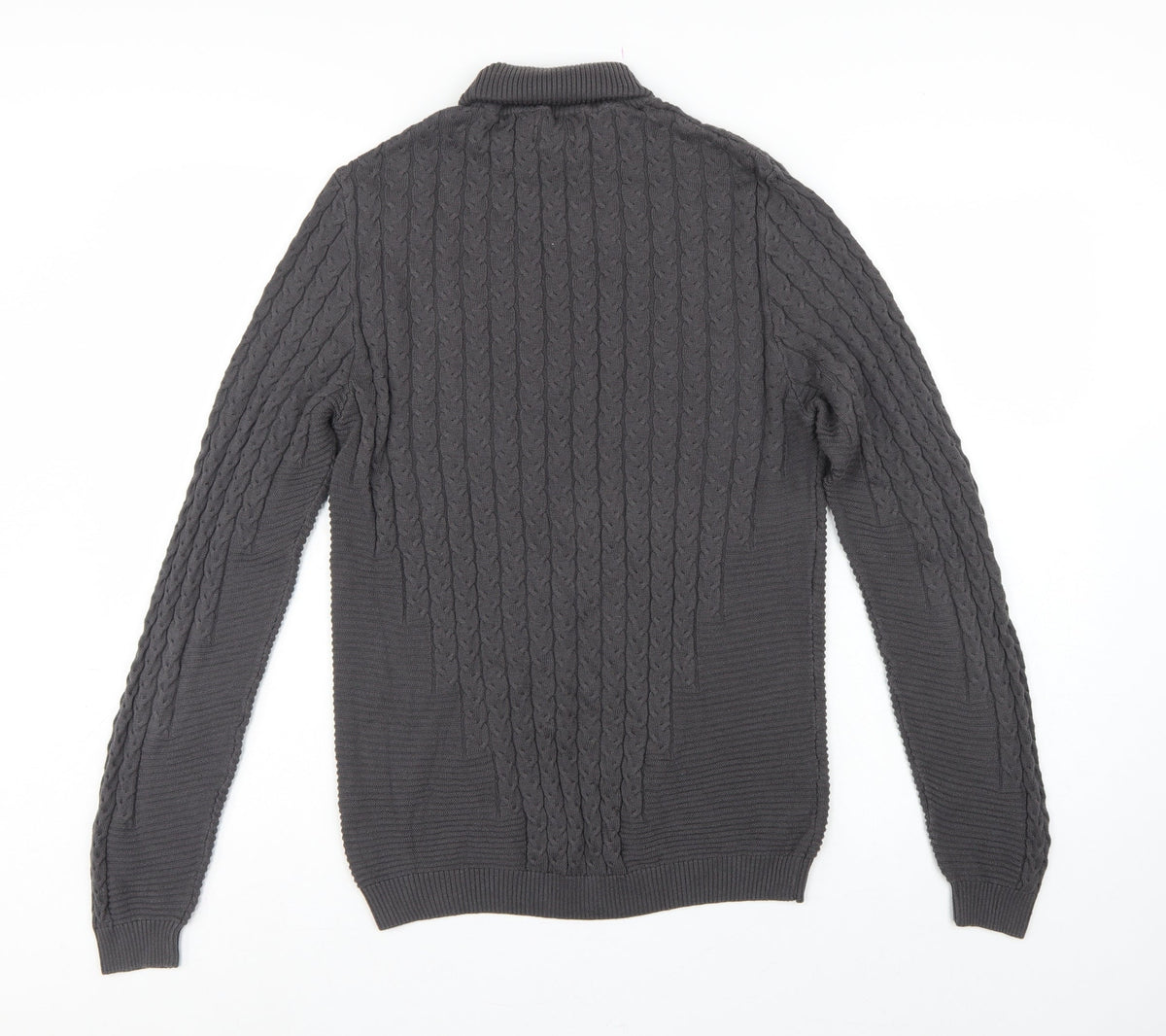 ASOS Design Men’s Grey M Cable Knit Roll Neck Pullover Jumper