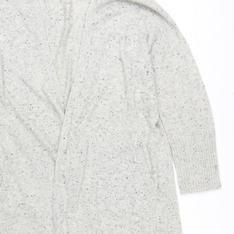 Mint Velvet Women Grey Fleck Open Longline Knit Cardigan Size 18