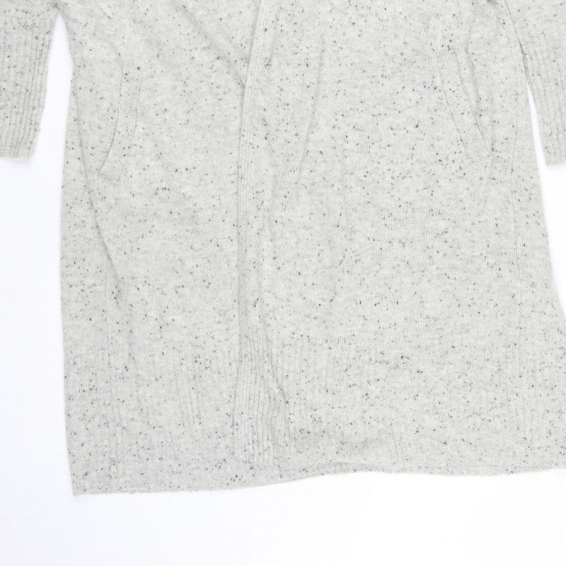 Mint Velvet Women Grey Fleck Open Longline Knit Cardigan Size 18