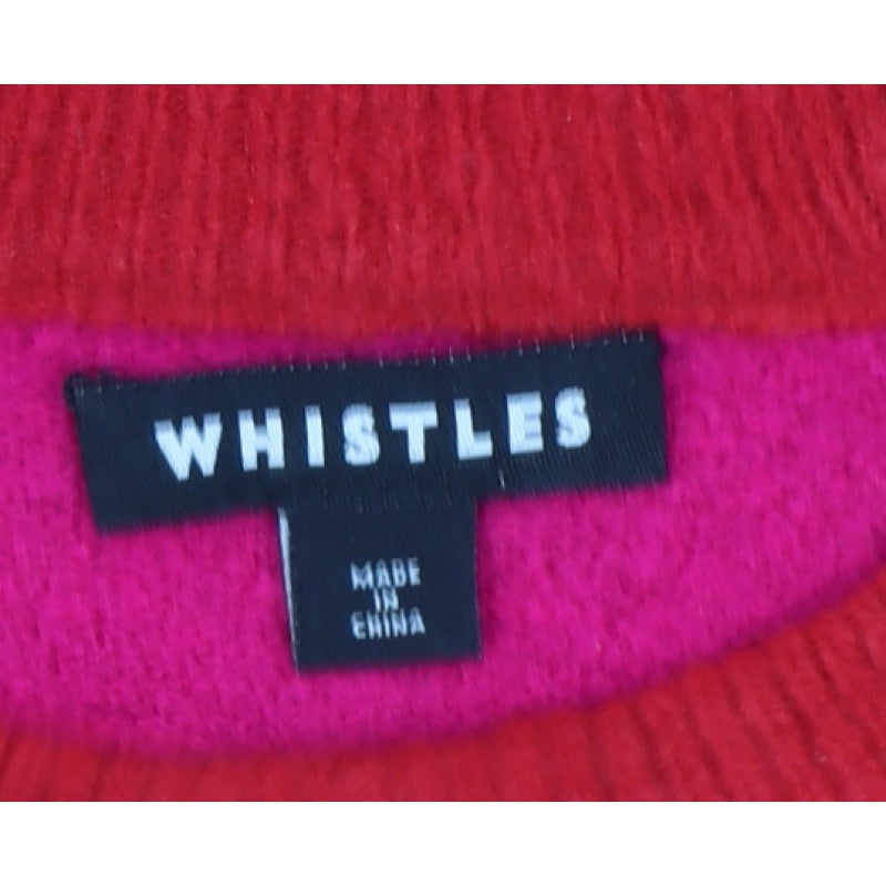 Whistles Women Pink XS Wool Blend Crew Neck Pocket Jumper
