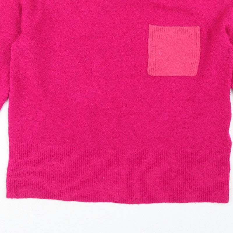 Whistles Women Pink XS Wool Blend Crew Neck Pocket Jumper