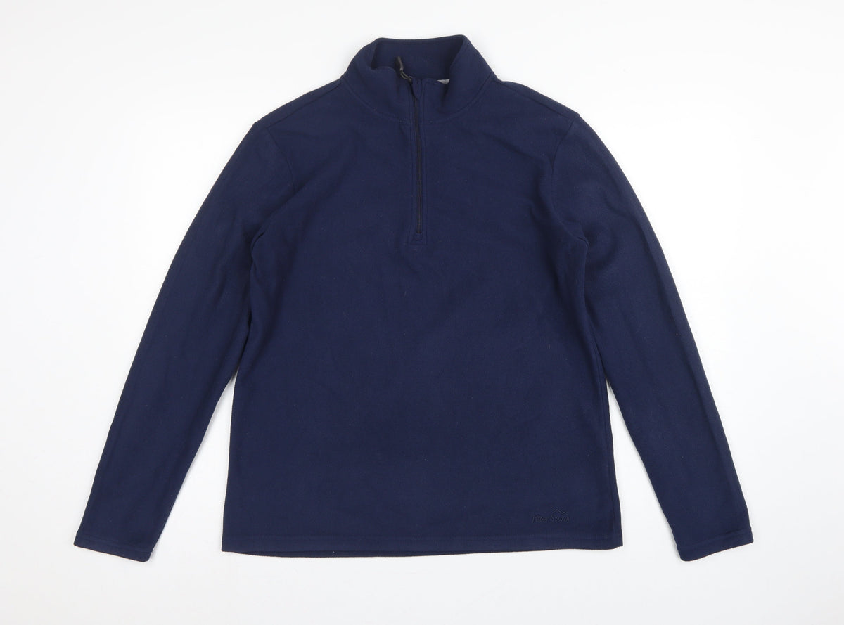 Peter Storm Women's Navy Size 16 Fleece 1/4 Zip High Neck Sweatshirt