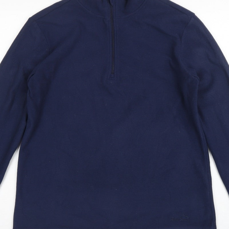 Peter Storm Women's Navy Size 16 Fleece 1/4 Zip High Neck Sweatshirt