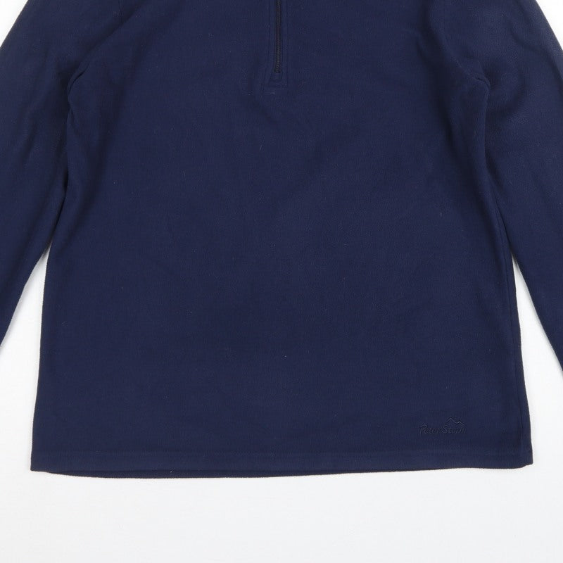 Peter Storm Women's Navy Size 16 Fleece 1/4 Zip High Neck Sweatshirt