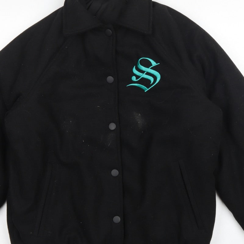 H&M Divided Women’s Black XS Slytherin Varsity Jacket Embroidered