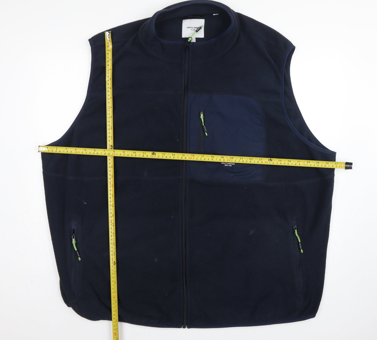 Jack & Jones Men’s Navy 4XL Fleece Bodywarmer Gilet Full Zip