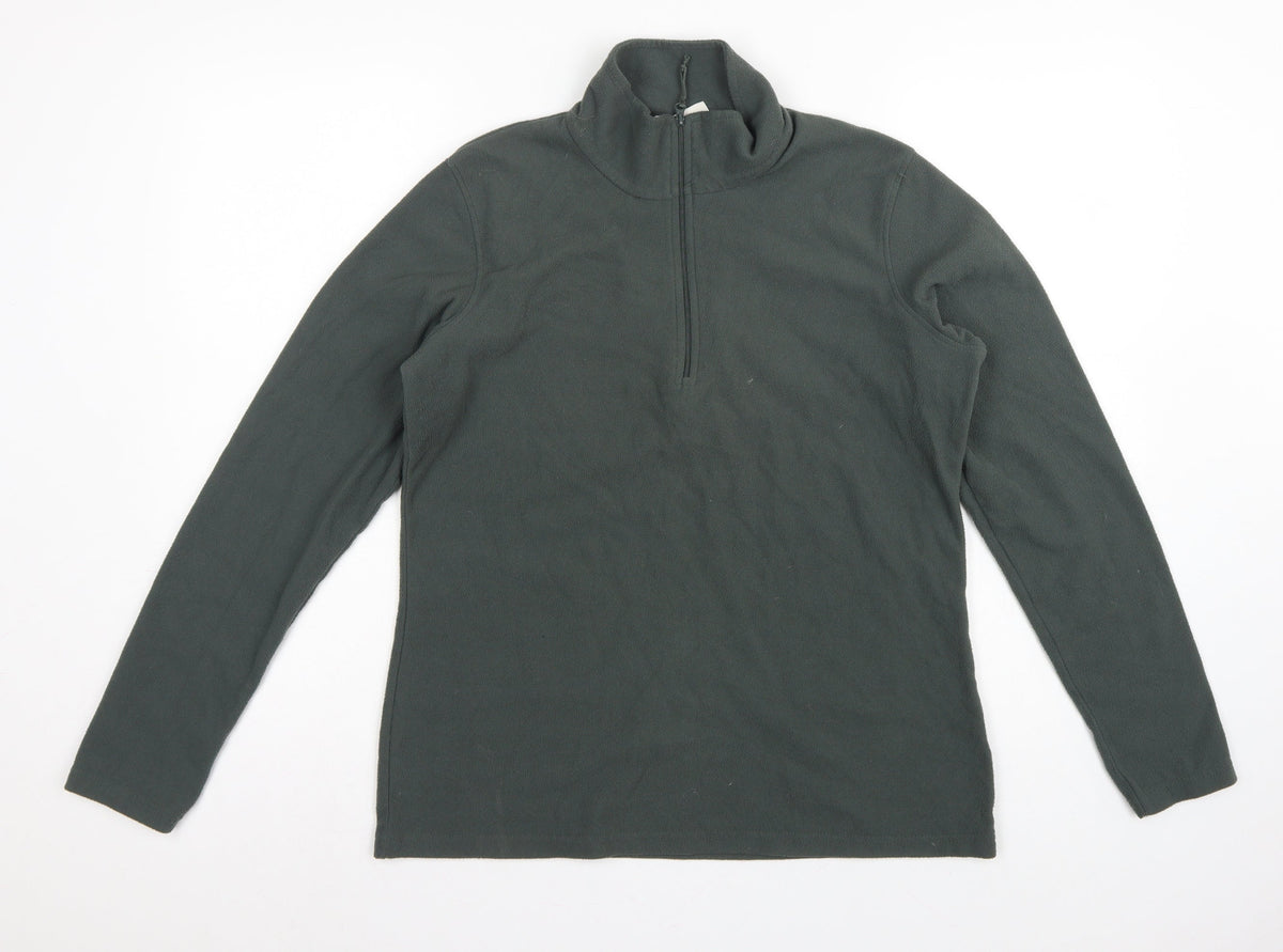 Mountain Warehouse Men’s Green M 1/4 Zip Fleece Sweatshirt Outdoor