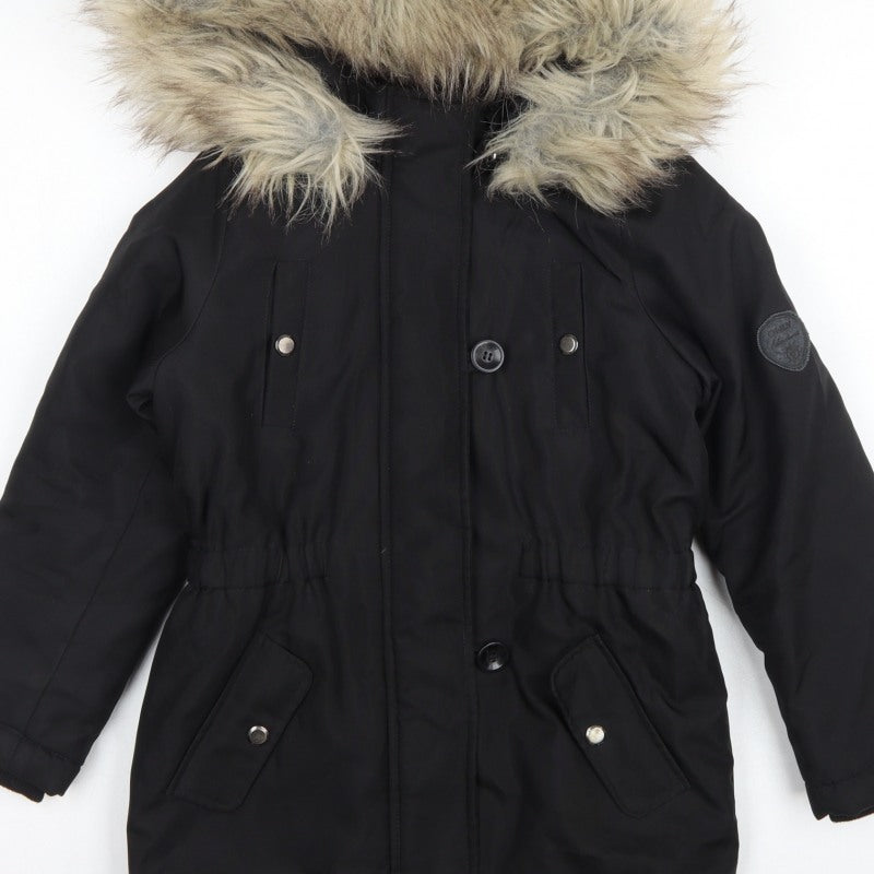 ONLY Girls Black 9 Years Faux Fur Hooded Padded Parka Coat