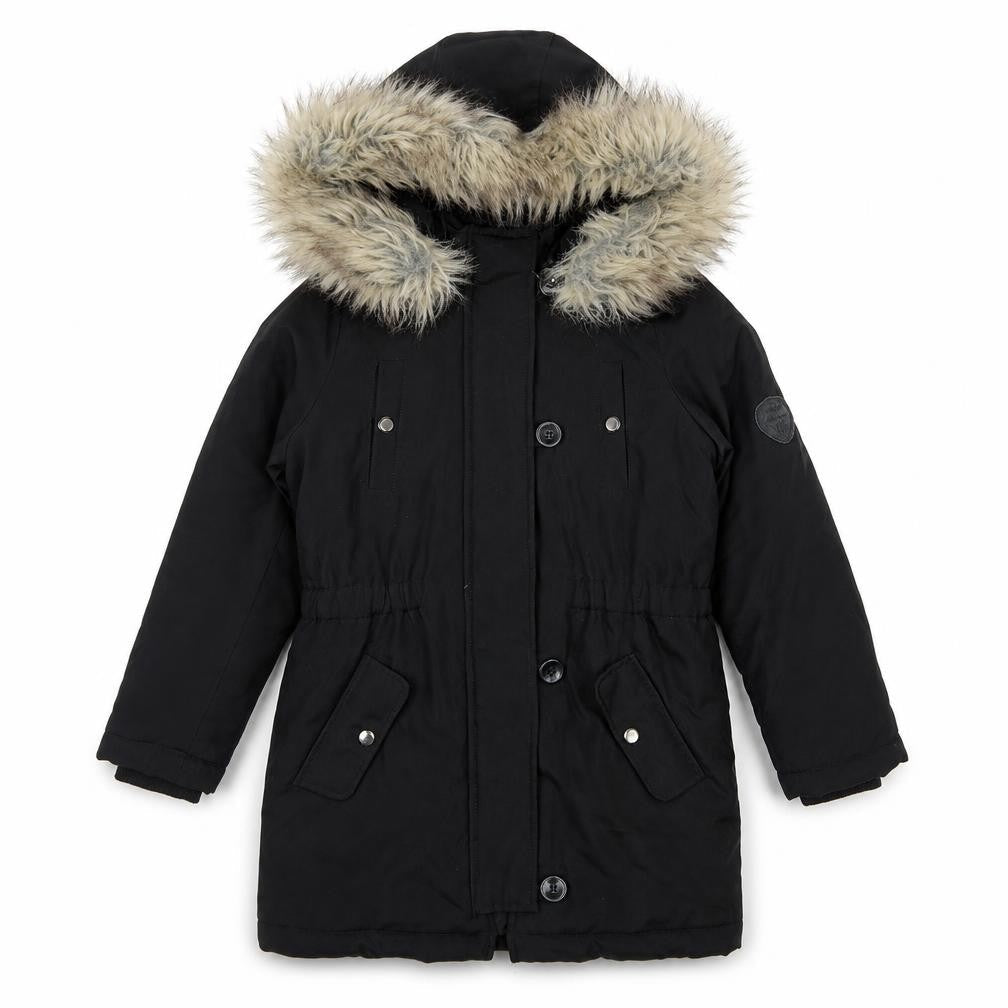 ONLY Girls Black 9 Years Faux Fur Hooded Padded Parka Coat