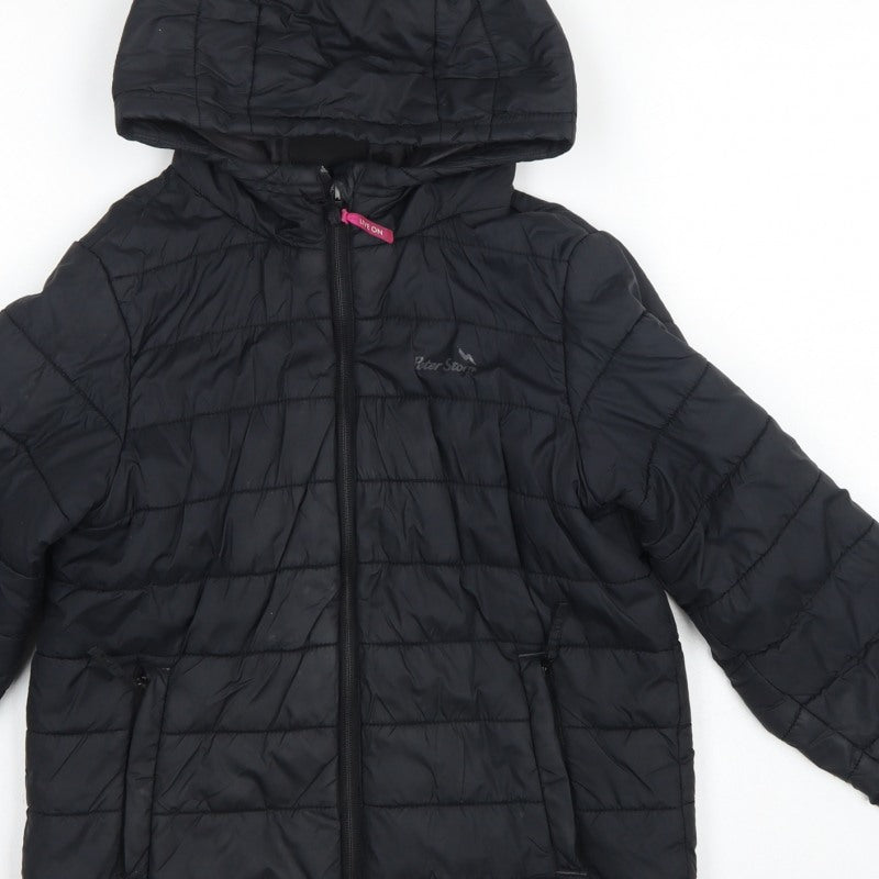 Additional view of Peter Storm boys’ black 9-10 years hooded quilted puffer jacket