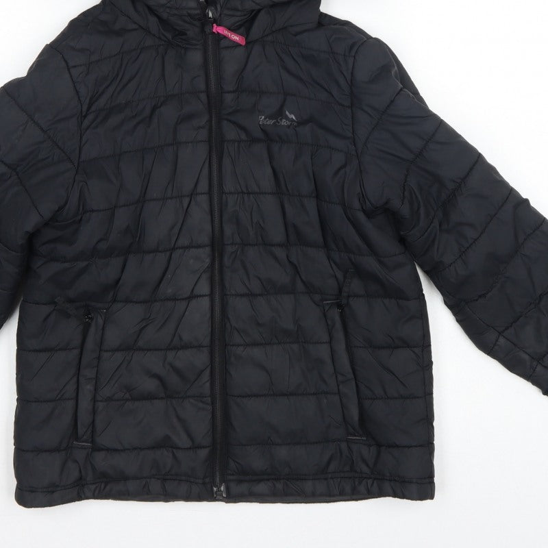 Additional view of Peter Storm boys’ black 9-10 years hooded quilted puffer jacket