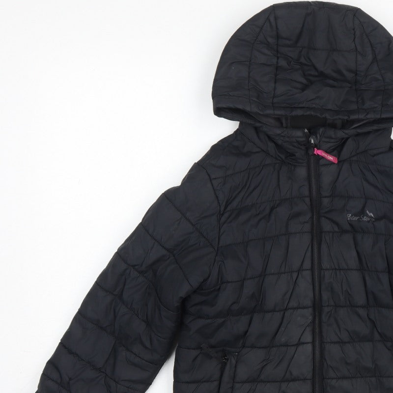 Additional view of Peter Storm boys’ black 9-10 years hooded quilted puffer jacket