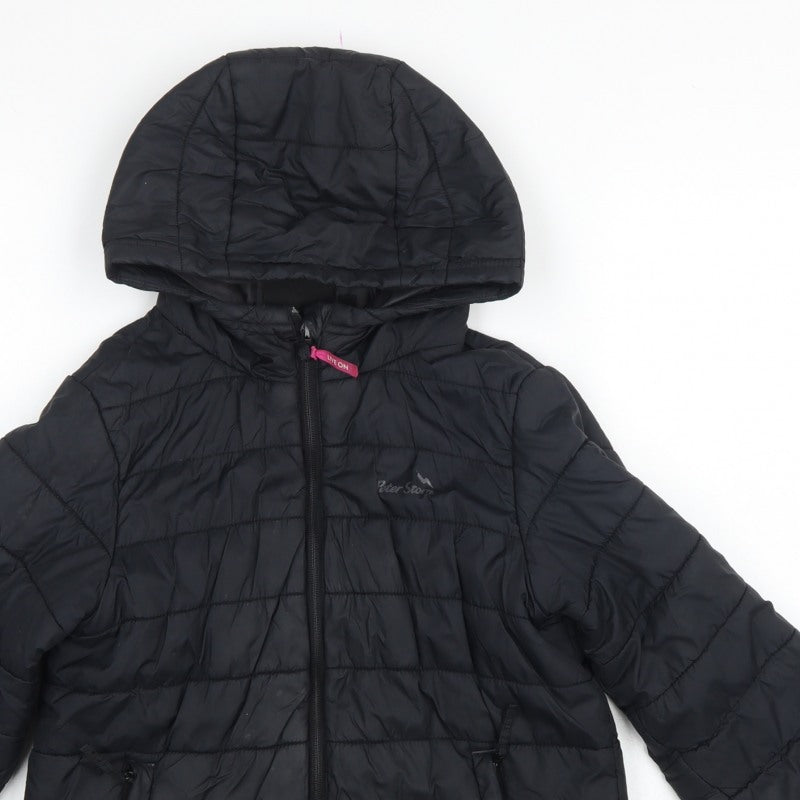 Additional view of Peter Storm boys’ black 9-10 years hooded quilted puffer jacket