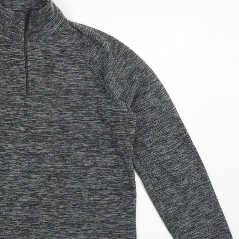Mountain Warehouse Mens Grey M 1/4 Zip High Neck Fleece Sweatshirt