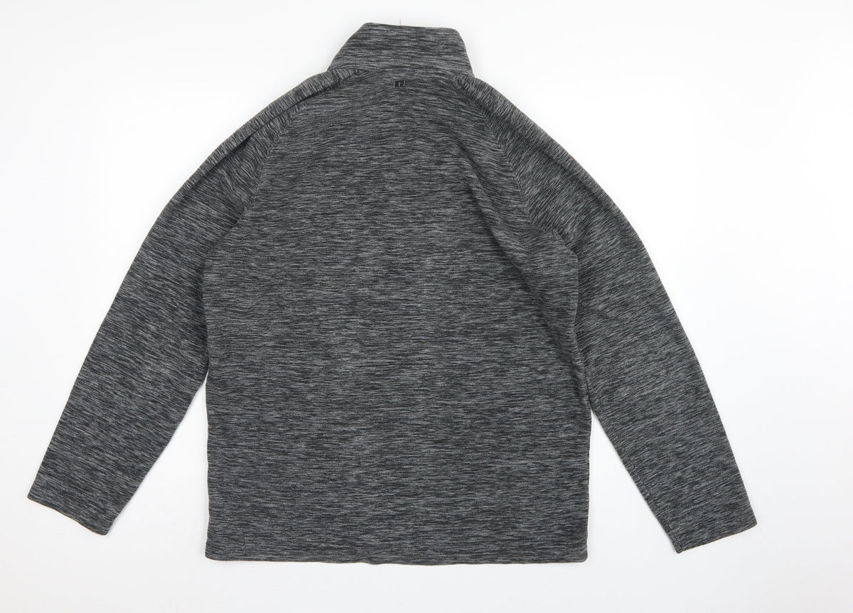 Mountain Warehouse Mens Grey M 1/4 Zip High Neck Fleece Sweatshirt