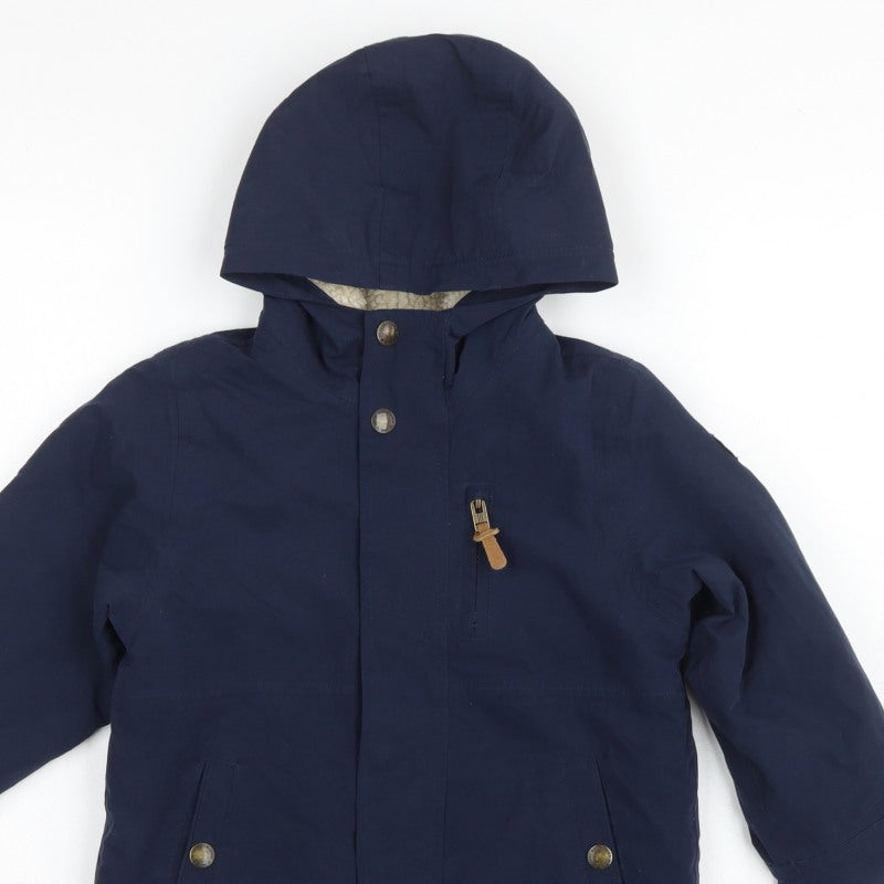Next Boys Navy 4-5 Years Hooded Parka Coat Fleece Lined Zip