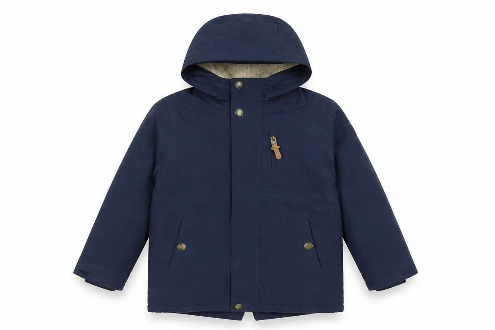 Next Boys Navy 4-5 Years Hooded Parka Coat Fleece Lined Zip