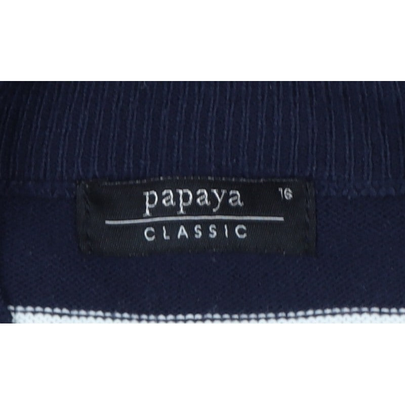 Papaya Women Multicoloured Size 16 Striped Mock Neck Acrylic Jumper