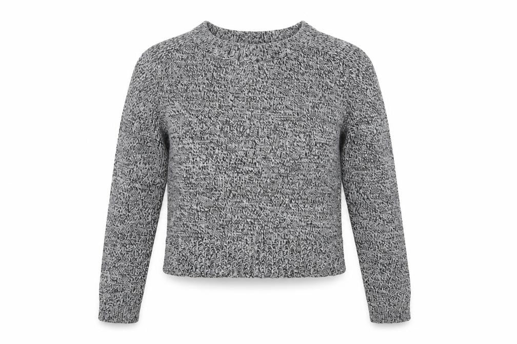H&M Divided Women Grey Marl XS Chunky Knit Crew Neck Pullover Jumper