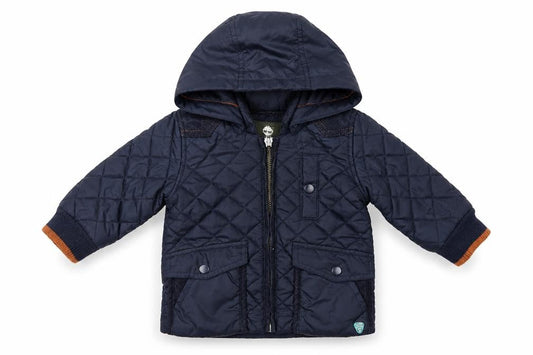 Timberland Boys Blue 6-9 Months Hooded Quilted Puffer Jacket