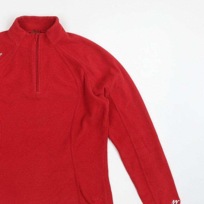 Quechua Women Red UK 12 Fleece 1/2 Zip Raglan Sweatshirt Hiking