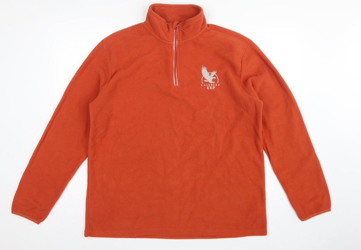 Atlas for Men Men’s Orange L 1/4 Zip Fleece Sweatshirt Outdoor