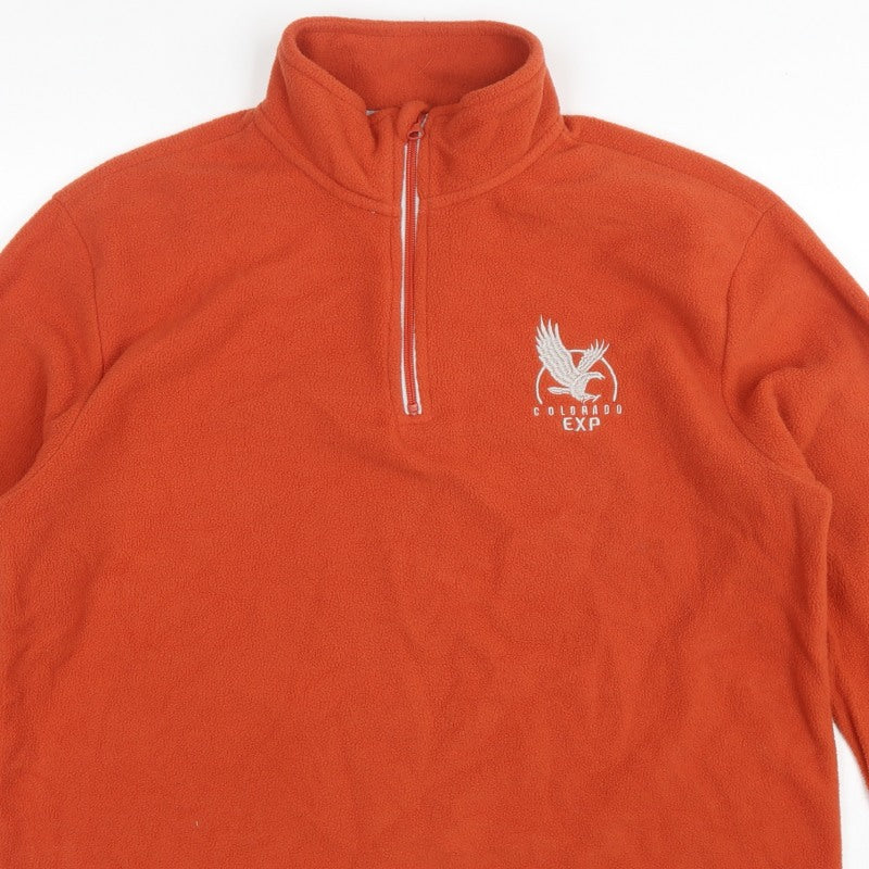 Atlas for Men Men’s Orange L 1/4 Zip Fleece Sweatshirt Outdoor