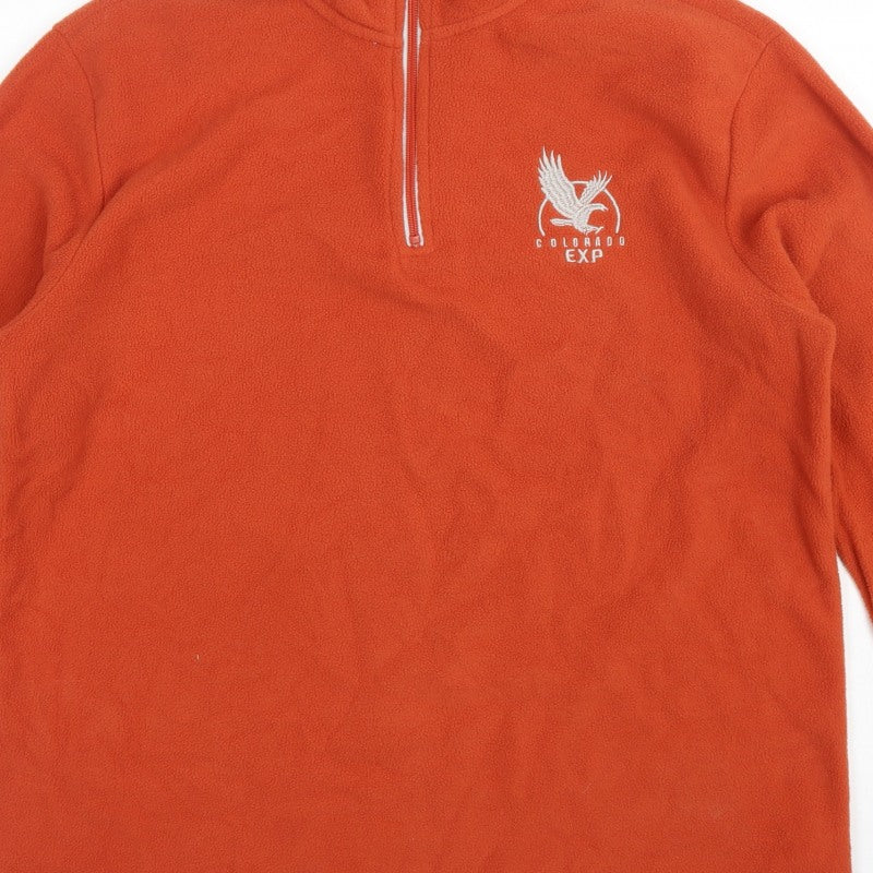 Atlas for Men Men’s Orange L 1/4 Zip Fleece Sweatshirt Outdoor