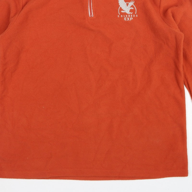 Atlas for Men Men’s Orange L 1/4 Zip Fleece Sweatshirt Outdoor