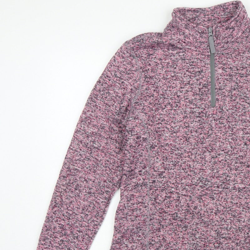 Mountain Warehouse Women Pink UK 16 Half Zip Fleece Sweatshirt
