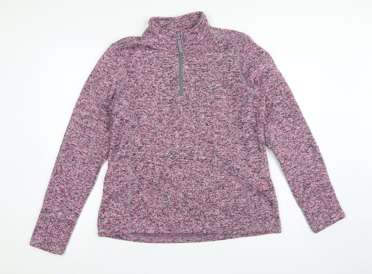 Mountain Warehouse Women Pink UK 16 Half Zip Fleece Sweatshirt