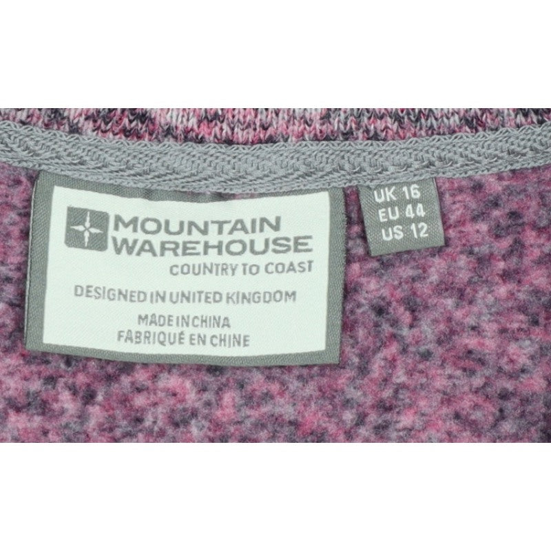 Mountain Warehouse Women Pink UK 16 Half Zip Fleece Sweatshirt