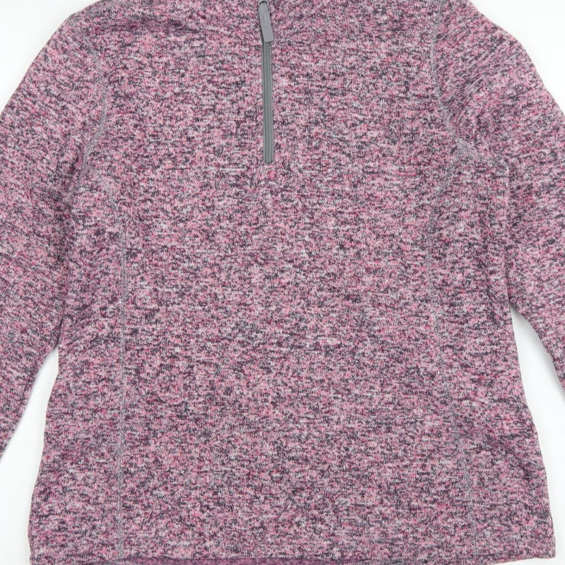 Mountain Warehouse Women Pink UK 16 Half Zip Fleece Sweatshirt