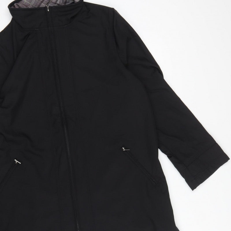 Dash Women Black UK 14 Mid-Length Basic Jacket Full Zip