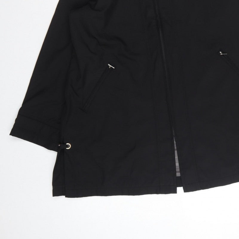 Dash Women Black UK 14 Mid-Length Basic Jacket Full Zip